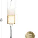UMEIED Champagne Flutes, 6oz Edge Champagne Glasses Set of 12 with Long Stem - Sparkling Wine Glasses & Elegant Gift for Home, Wedding, Anniversary, Party, Birthday, Clear