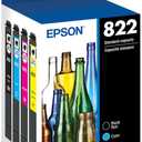 EPSON 822 DURABrite Ultra Ink Standard Capacity Black & Color Cartridge Combo Pack (T822120-BCS) Works with WorkForce Pro WF-3820, WF-3823, WF-4820, WF-4830, WF-4833, WF-4834
