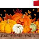 Fall Pumpkin Mailbox Cover 25.5x21 Inch, Happy Fall Y'all Post Letter Box Covers, Autumn Harvest Thanksgiving Magnetic Waterproof Mail Wraps for Outdoor Yard Garden Large Oversized Mailbox Decor