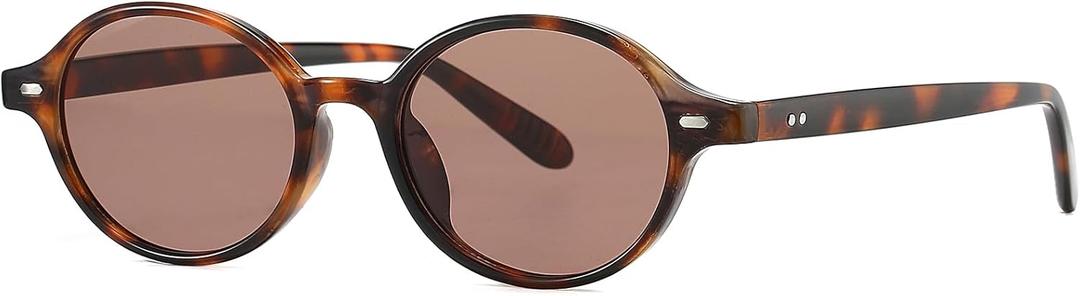 Retro Oval Sunglasses for Women Men Trendy Small Face Round Sunnies 90s Vintage Style UV400 Protection