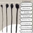 0.2-0.8cm Locs 8-18 I nch 20 Strands 100% Real Human Hair Dreadlock Extensions for Man/Women Permanent Loc Extensions Bundles Can Be Dyed Bleached Curled & Twisted (0.4CM, 1B, 18 INCH)