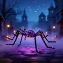 6.8Ft Giant Spider Halloween Decorations Outdoor 82" Light Up Spider with 115 LED Lights for Front Yard, Porch, Garden, Lawn, Halloween Party (Purple) (Zz-005)