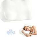 KLXXUJK Cloud Pillow,Ergonomic Memory Foam Pillow, Stable Support for Cervical Neck, Cooling Breathable Pillowcase, Cervical Neck Pain Relief for Side, Back & Stomach Sleepers  Queen Size White