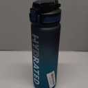 Water Bottle with Straw, 32oz Motivational Water Bottles with Time Marker to Drink, Tritan BPA Free, 1L Sports Water Bottle with Carry Strap LeakProof for Women Gym Fitness Outdoor (1 Pack) (Dark Blue)