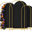 3 Pack Arch Backdrop Stand (4FT/5FT/6FT), Metal Arch Frame Stand with Cover