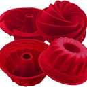 IELEK Silicone Fulted Pan Cake Nonstick Jello Molds Tube for Baking Cake, Jello, Gelatin, Bread, Para Gelatinas