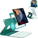 OYEEICE for iPad 9th Generation Case with Keyboard - Detachable Wireless Backlit Keyboard, Upgraded Magnetic Cover with Pencil Holder for iPad 9th/8th/7th Gen, iPad Pro 10.5" & iPad Air 3rd Gen - Teal