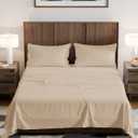 Olympic Queen Sheet Set 66x80 - 4 Piece RV Olympic Queen Size Sheets - Ultra-Soft, Breathable & Cooling - Fits 14” to 16" Mattress w/ Deep Pockets - Comfy Luxury Bedding - Fade & Wrinkle Free - Wheat