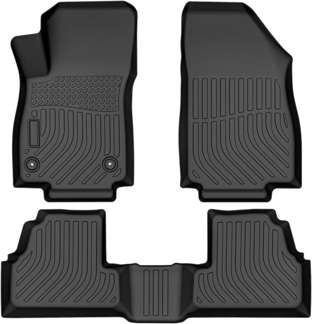 Floor Mats for 2013-2022 Buick Encore,All-Weather TPE Rubber Car Floor Mats Odorless Anti-Slip 1st & 2nd Row Black(No Fit 2020-2023 Encore GX)