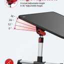 Laptop Desk Table, SAIJI Adjustable Laptop Stand, Portable Lap Desks with Foldable Legs, Notebook Standing Breakfast Tray Reading Desk for Sofa Couch Bed Floor (Black,Medium Size)