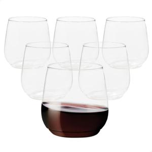 TOSSWARE POP 12oz Stemless Wine Glass Set of 48, Premium Quality, Recyclable, Unbreakable & Crystal Clear Plastic, Cocktail, Whiskey Glasses