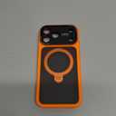 for iPhone 17 Pro Max Case: 360 Spin Magnetic Stand, Camera Protection (Compatible with MagSafe) [18FT Military Protection] Shockproof Matte Translucent Phone Cover for iPhone 17 Pro Max 6.9", Orange