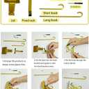 Fireplace Stocking and Garland Hanger, 2 in 1 Mantel Hangers for Garland, No Drill, Heavy Duty Adjustable Garland Hangers for Mantle, Christmas Mantle Garland & Stocking Holder (Gold, 3PCS)