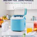 EUHOMY Countertop Ice Maker Machine with Handle, 26lbs Per Day, 9 Ice Cubes Ready in 6 Mins, Auto-Cleaning Portable Ice Maker with Basket and Scoop, for Home/Kitchen/Camping/RV (Blue)