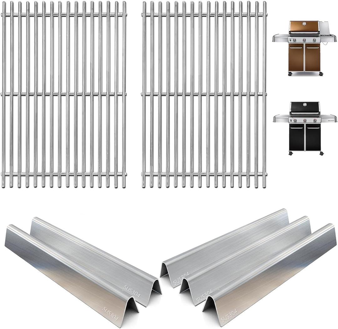 7620 Flavorizer Bars & 7528 Grill Grates for Weber Genesis 300 SER Gas Grill, Grill Parts for Webber Genesis E-310 S-310 E-320 S-320 E-330 S-330 EP-310 CEP-310 CEP-320 EP-320 CEP-330 EP-330