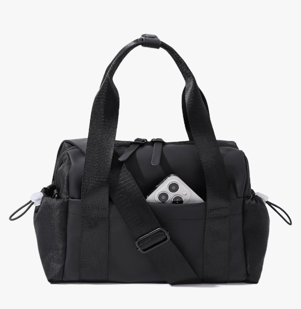 Small Gym Bag for Women, Mini Crossbody Gym Duffle Bag with Wet Compartment, Carry on Gym Tote Bag for Workout Dance Sport Travel (Mini-Black)