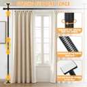 AKTOP Room Divider Curtain Rod, No Drilling Privacy Room Separator for Space Partition, 4-11ft(H) 28-117(W) Adjustable Heavy Duty Floor to Ceiling Wall Divider Tension Rod for Room Separation, Black