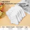 6 Pack Girls White Socks White Socks With Ruffles Kids Ruffles Sock Girls School Uniform Kids Cotton Crew Ankle Cute Frilly Dress Sock 6-8Years (White)