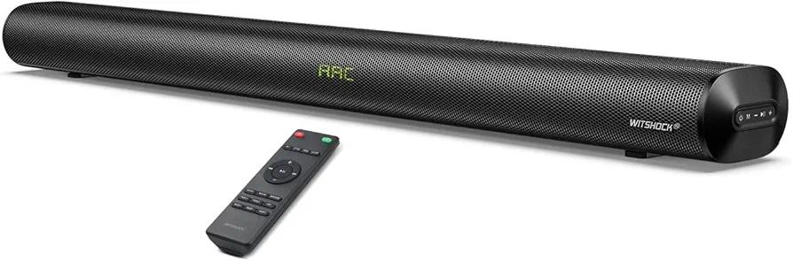 WITSHOCK Sound Bar Soundbar TV Speaker: 110 Watt 2.1 CH Surround System Home Theater with Built-in Subwoofer Wireless Wired Bluetooth 5.0 Optical AUX HDMI-ARC RCA USB Connectivity - Mountable