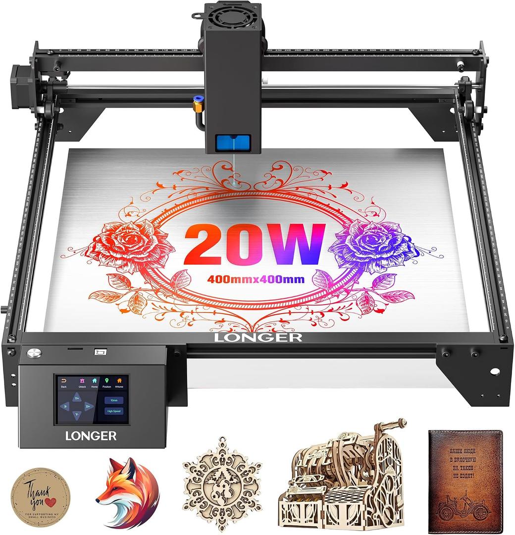 LONGER RAY5 Laser Engraver 20000mW Laser Cutter 130W CNC Laser Cutter with 3.5"Touch Screen Laser Engraving Machine DIY Engraver Tool for Metal Glass Wood Leather Laser Class ii