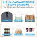 Sishynio Velvet Pants Hangers 20 Pack with Adjustable Clips, Space-Saving Slim Felt Clothes Hangers, Heavy Duty & Non-Slip Flocked Hangers for Pants, Skirts, Dresses and Jeans(Beige), 16.7" x 8.7"