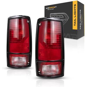 For Chevy S10 Blazer Tail Light Assembly Unit 1983-1994 Pair Driver and Passenger Side | w/Black Trim | GM2800109 + GM2801109