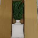 15" Artificial Norfolk Pine Stems in Frosted Ceramic Vase - Best Faux Pine Branches for Christmas Decor, DIY Holiday Crafts, Indoor Outdoor Home Decorations Small Fake Desk Table Decor（10pcs leaf）