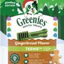 Greenies Teenie Natural Dental Dog Treats, Gingerbread Flavor, 22 Count (EXP 01/27/29)