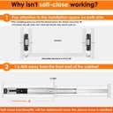 HBL’ 2 Pairs | Soft Close Drawer Slides 16 inch, Heavy Duty Cabinet Drawer Slides Replacement - Ball Bearing Full Extension, 200 LB Capacity, Made of Cold-Rolled Steel, Rust-Resistant & Long-Lasting