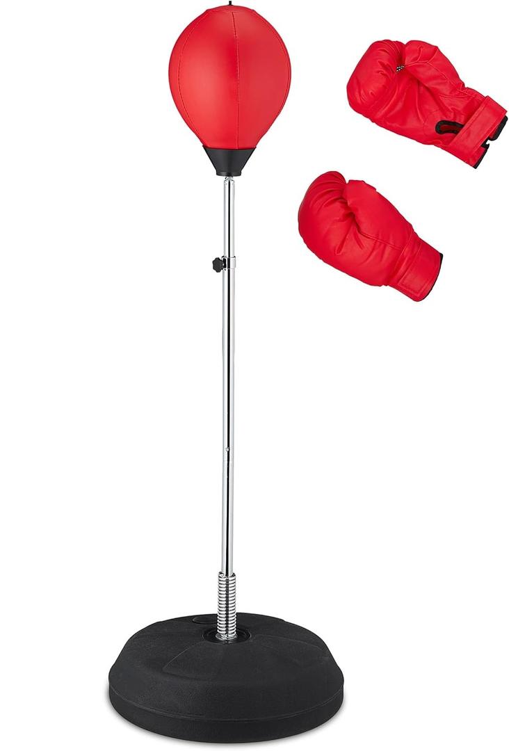 Punching Ball, Standing Punching Bag, Gloves, Home Training Device, Boxing Lamp
