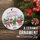 2 x ZAGKOO Penguin Ornament 2025 - Cute Penguin Christmas Ornaments - Funny Penguins Gifts for Women, Men, Kids, Penguins Lovers - Gift Exchange Ideas - Ceramic Ornament for Xmas Tree Decoration