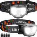 Headlamp Rechargeable 2PCS, 1200 Lumen Super Bright LED Flashlight with Motion Sensor for Adults and Kids- Camping Accessories Gear, Waterproof for Hiking, Running, Fishing, Cycling