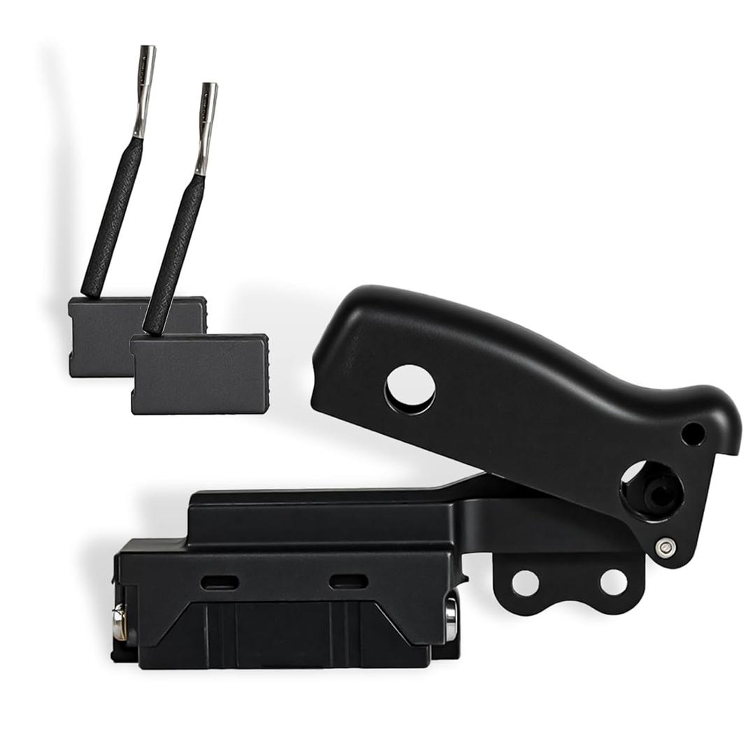 Miter Saw Trigger Power Switch, Compatible with De Walt Miter Saw DW712 DW715 DW716 DW717 DW718 DWS780, Miter Saw Switch Replacement Parts Accessories, with 2 PCS Carbon Motor Brushes