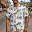 Weecreeture Floral Hawaiian Shirt for Men Summer Button Up Shirt Short Sleeve Mens Beach Tropical Casual Aloha Shirt (XXL)