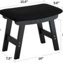 Foot Stool Ottoman Foot Rest Under Desk,Small Stool for Living Room, Bedroom and Kitchen (Black Legs - Black Stool Surface), 9.8"D x 15.3"W x 11.8"H