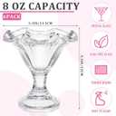 Willinglong 6 Pcs 8oz Glass Ice Cream Sundae Cups Clear Tulip Dessert Bowls Glass Ice Cream Cups Set for Parfait, Trifle, Fruit, Salad, Party