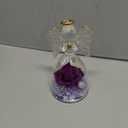 Mothers Day Mom Gifts for Her,Preserved Flowers Rose in Glass Angel Figurines,Birthday Gifts for Women,Mothers Present from Daughter,Purple Flowers Angels for Grandma Wife Sister Girlfriend Valentines