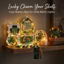 St. Patrick's Day Decorations | 6PCS St. Patrick's Day Tiered Tray Decor | Luck Shamrock Wooden Signs Irish Decor | Happy Saint Patricks Centerpiece for Home Table Shelf Party (Green)