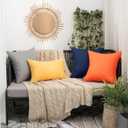 MIULEE Pack of 2 Decorative Outdoor Waterproof Pillow Covers Garden Cushion Sham Throw Pillowcase Shell for Fall Patio Tent Couch 16x16 Inch Orange