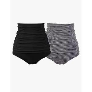 COCOPEAR Women's Ruched High Waisted Bikini Bottom Retro Vintage Swim Short Tankinis, 3 XL