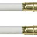 Interior Living 48-84 in. Adjustable Petite Café Curtain Rod, 2-Pack, 7/16 in. Diameter, White, Adjustable Petite Café Curtain Rod, 2-Pack, 7/16 in. Diameter, White