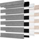 2 x Cordless Zebra Blinds for Windows Gray 27" W x 72" H