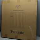 ClawJaw Pet Gate Easy Walk Thru Dog Fence Gate with Pet Door for Stairs Doorways House, Auto Close, Easy Install Pressure Mounted Pet Gates for Doorways, Black