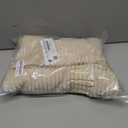 decorUhome Summer Corduroy Beige Euro Sham Throw Pillow Covers 24x24 Set of 2 Decorative Soft Boho Farmhouse Couch Pillow Covers for Living Room Bed Sofa Broadside Striped Pillow Cases