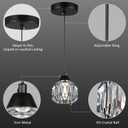 Weesalife Crystal Chandeliers for Dining Room Lights Fixture Over Table, 3 Pack Black Modern Pendant Light FixtureCrystal Pendant Lighting for Kitchen Island Bathroom Bar