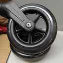 Medline Ultra Lightweight Transport Wheelchair for Adults, Foldable, 19-Inch Seat Width, Red Frame, Black Upholstery