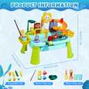Upgraded Toddler Sand Water Table Toy with Electric Water Pump, Kids Sand Water with Faucet/Play Food Accessories/Fishing Toy, Kitchen Play Sink Toys for Girl Boy Age 3+ (Blue)
