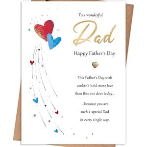 11 x Dad Fathers Day Card, Fathers Day Card Gift for Dad from Daughter Son, Father's Day Card for Daddy, Fathers Day Decorations