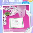 CHONNFEASTT 100PCS Mahjong Cocktail Napkins - 5'' Square Drink Napkins Paper Coasters Disposable - Mah Jongg Party Supplies Decorations - Bamboo Mahjongg Accessories and Gifts