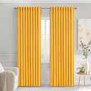 MIULEE Yellow Back Tab Blackout Curtains 84 Inch Length 2 Panels Set for Living Room Bedroom Privacy, Rod Pocket/Pinch Pleat Thermal Insulated Room Darkening Pleated Light Blocking Drapes